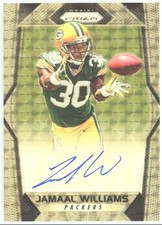 2017 Panini Prizm Rookie Autographs Jamaal Williams #RA-JWS Gold Vinyl 4/5 RC