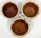 Hull Pottery Brown Drip Oven Proof Soup Cereal Chili Bowls 5 1/4” Vtg USA Set 3