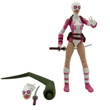 Figura de acción Gwenpool serie Marvel Legends con cabeza de espada y cola de lagarto BAF