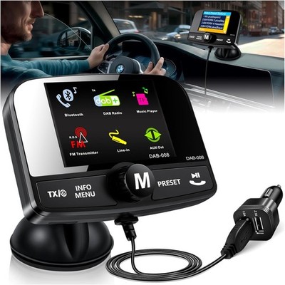 DAB+ Auto-Adapter Bluetooth FM Transmitter, Display, USB, Freisprecher