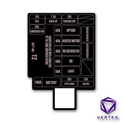 Acura Integra Fuse Box Cover Decal 1994-1997 94-97 3M Vinyl