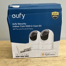 Eufy E220 Indoor 2-Cam Kit, 2K Pan  Tilt, Night Vision, Wi-Fi, Apple HomeKit