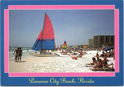 Vintage Postcard Panama City Beach Florida Sun Sandy Beaches Ocean