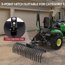50in Three Point Landscape Rake Steel Tines Quick Mount Cat 0 1