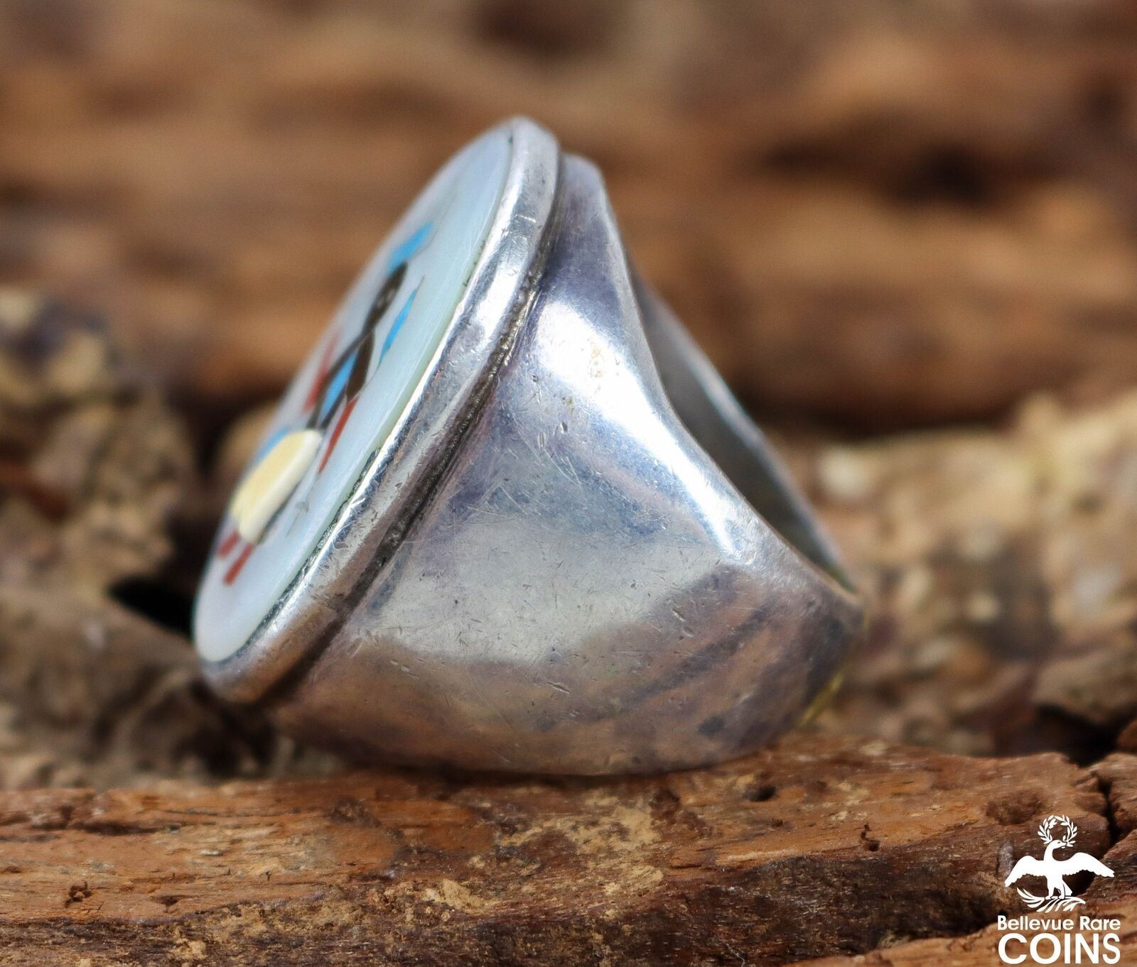 Native American Sterling  MOP Multi-Stone Inlay S… - image 5