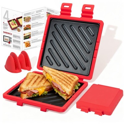 Mikrowelle Toastie Sandwichmaker, Maker mit 1 Stück, rot 