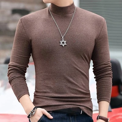 TShirt with Half Turtleneck Design for Men in Various Colors Available - Image 1 of 4