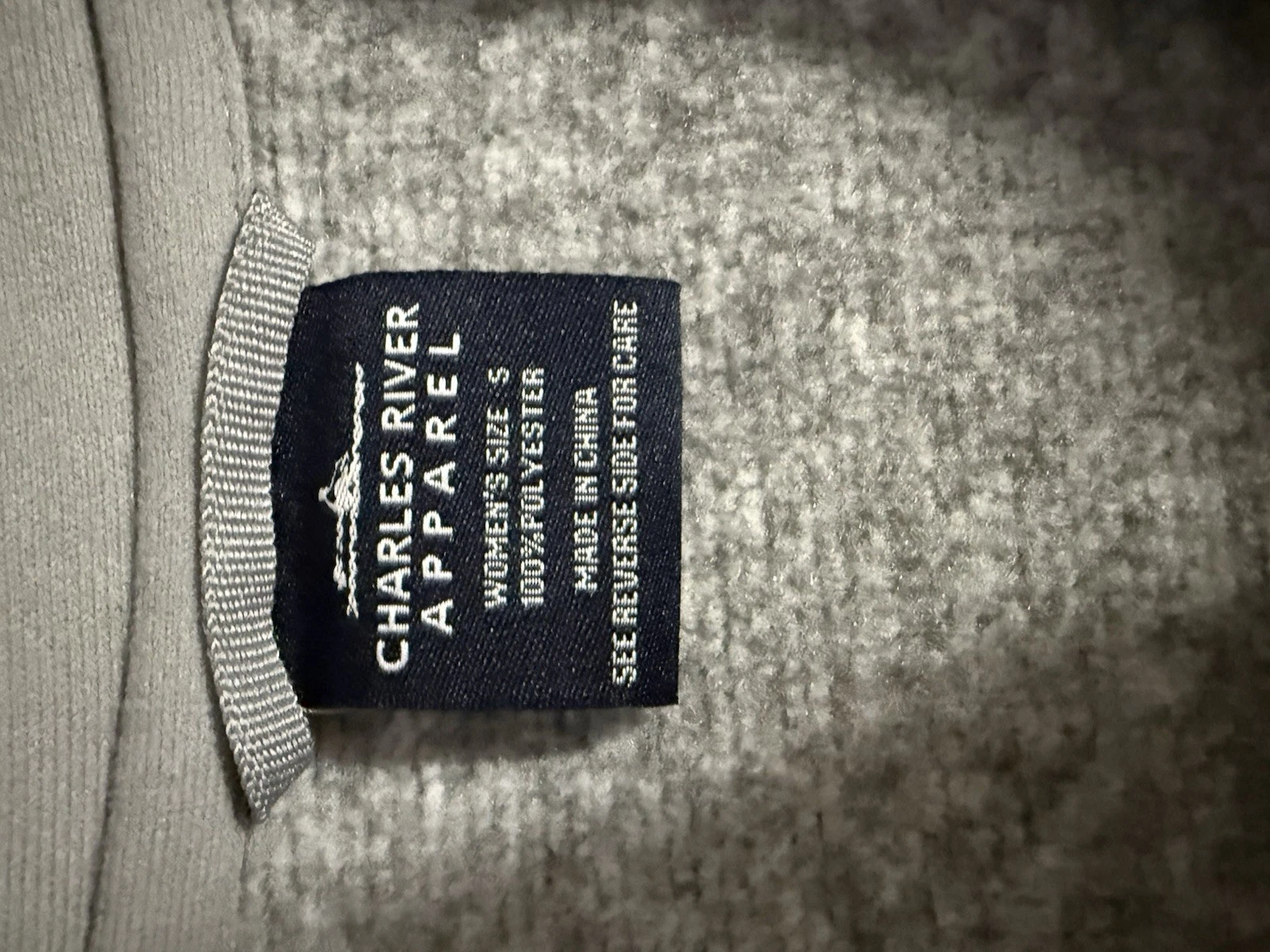 Charles River Apparel Men's Gray Full Zip Fleece Vest Stand-Up Collar Size S image 2