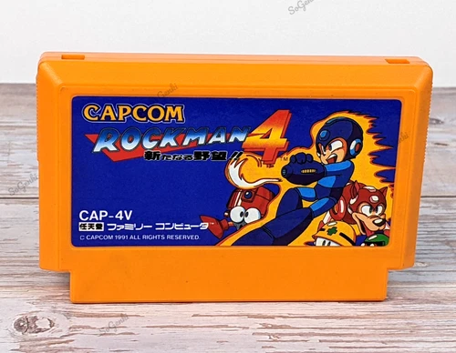 Rockman 4 Famicom Cart Only Japan CAP-4V Nintendo Name on Back Label