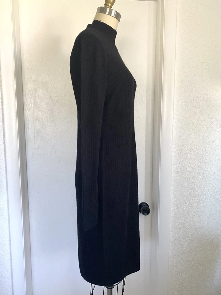 Vestido Suéter PENDLETON Mujer Negro 100% Lana Merino Talla M Cuello Alto Foto 3 de 4