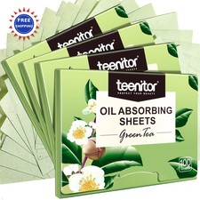 Oil Blotting Sheets 400 Count Green Tea 10cm x 7cm Teenitor Face Absorbing Paper