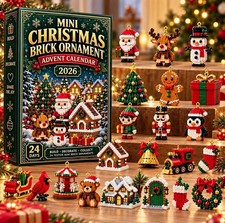 2026 New Christmas Door Advent Calendar 24-Days DIY Mini Brick Ornaments Toys