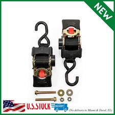 Ratchet Tie Down Pair Anchor Retractable Transom Trailer Boat Hook Strap 2 Pack