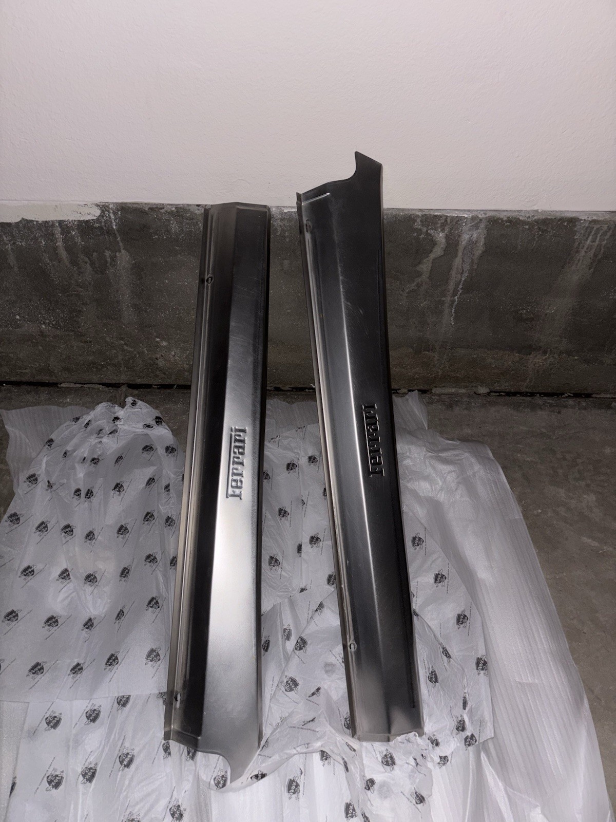 2005-2009 Ferrari F430 Door Sills Driver + Passenger Set Metal OEM Original 