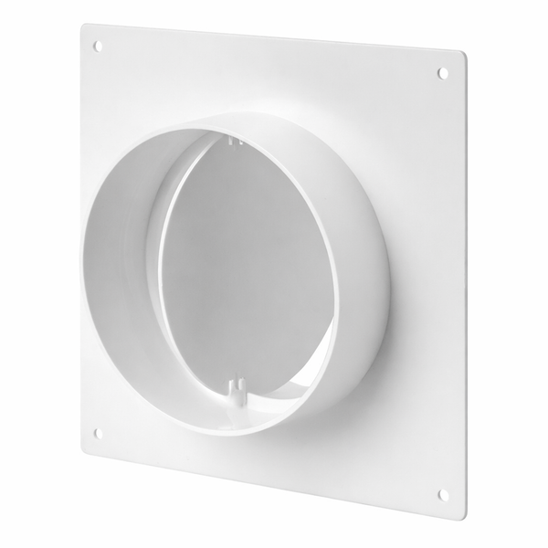 Pvc Montageflansch 100 Mm Mit RüCkschlagklappe Anschluss-Stutzen Mauerflansch-image