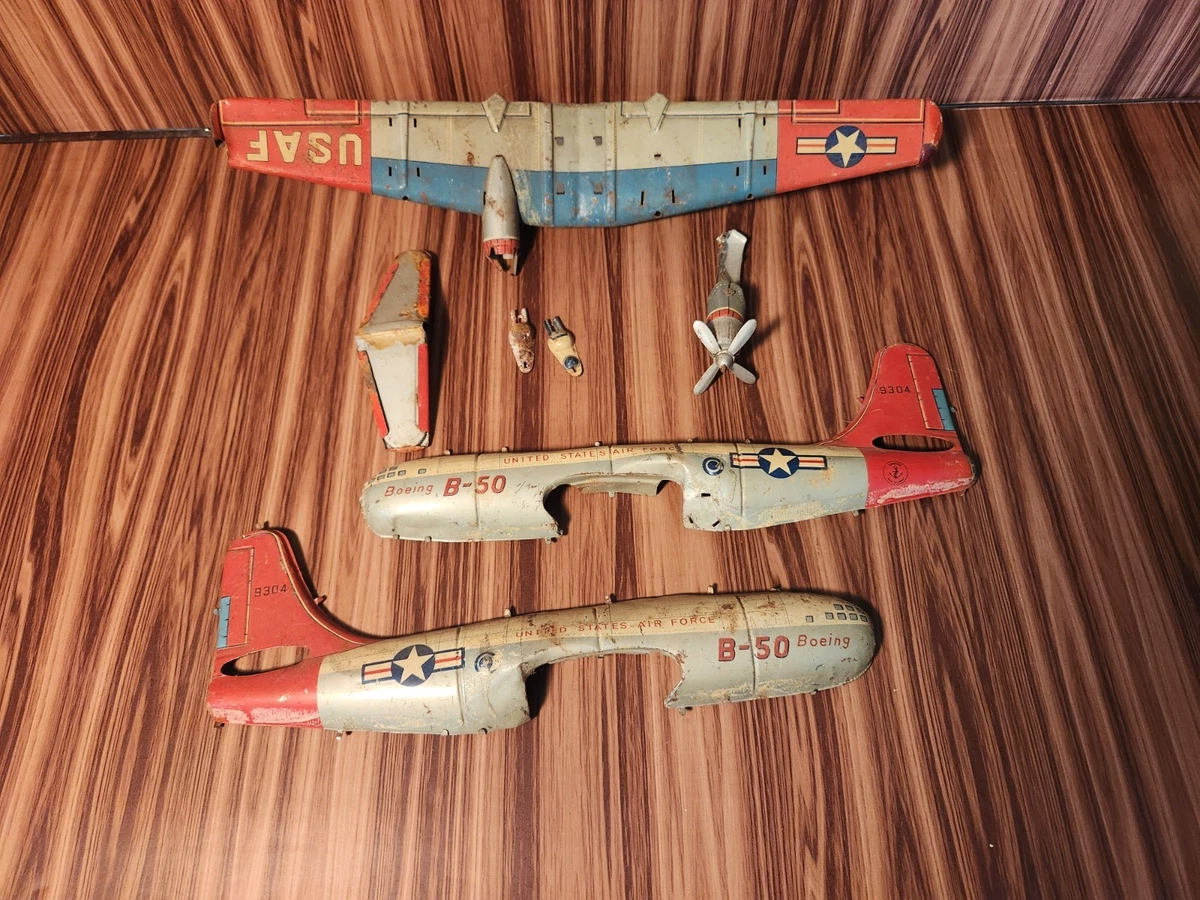 Avion Militaire Jouet Ancien - Biplan Métal Diecast, Style Première Guerre (Occasion)