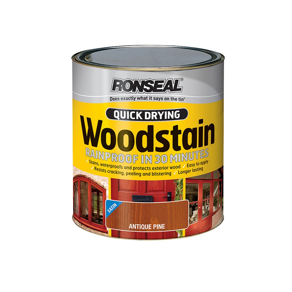 Ronseal Quick Drying Woodstain Satin Smoked Walnut 750ml