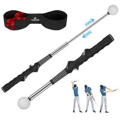 Retractable Golf Swing Trainer, Training Aid with Grip Trainer, Swing Mechanics