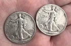 Two 1941 Walking Liberty Half Dollars (one D one Philly)