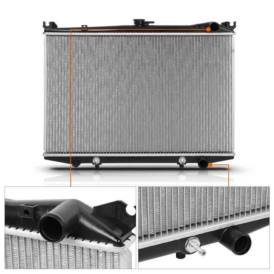 Radiador de aluminio estilo OE de 1 fila para Nissan D21/pickup/pathfinder 86-97 DPI-145 Foto 3 de 4