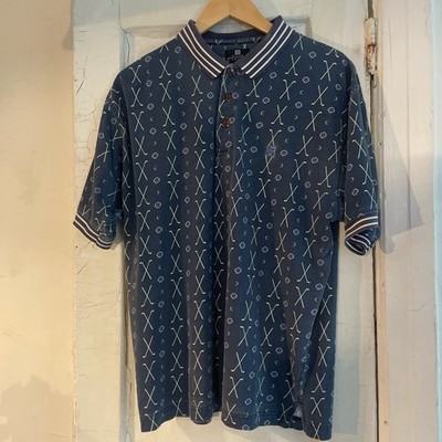 VTG 90s Mens Givenchy Activewear Polo Shirt Short Sleeve Geometric Size Medium