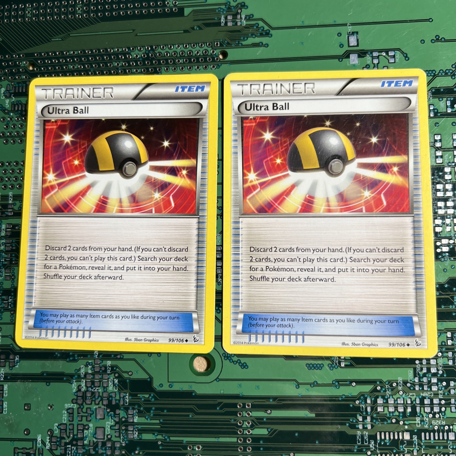 Ultra Ball 99/106 Flashfire Pokemon Card Trainer Non-Holo MP 2