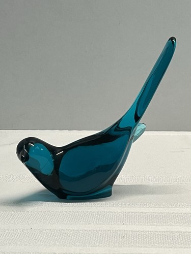 Vintage Fenton Teal Blue Bird, Long Tail Bird Of Happiness 1988