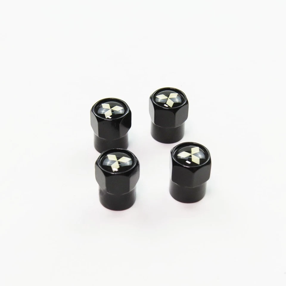 Compatible with Mitsubishi 4Pcs Tire Valve Stem Caps Black Anodized Aluminum - Image 4 of 4