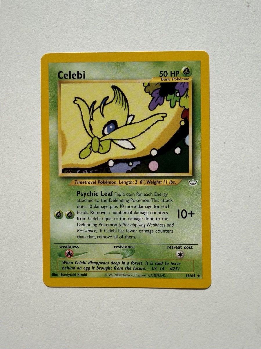 neo revelation pokemon cards Celebi 16/64 Rare Neo Revelation Pokémon Card Unlimited Vintage WOTC NM/LP