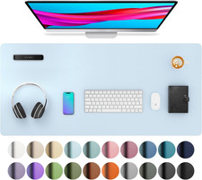 Leather Desk Pad Protector, Mouse Pad, Office Desk Mat, Non-Slip PU Leather Desk