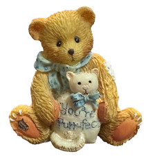 You're Purr-fect Bear: Cherished Teddies Mini Bear holding a kitten