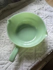 Vintage Fire King Oven Ware Jadite Double Spout 7" Skillet Or Bowl