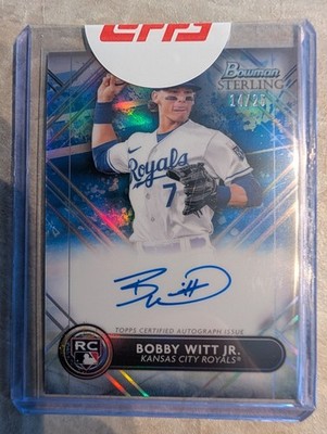 BOBBY WITT JR 2022 BOWMAN STERLING BLUE REFRACTOR AUTO 14/25 #RA-BW JC