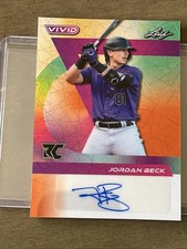 2024 Leaf Vivid #BA-JB1 Jordan Beck AUTO True Rookie AUTO 1/1