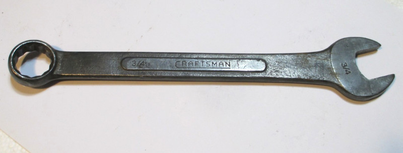 Craftsman Underlined Logo 3/4" Combination Wrench 12 point Vintage Made in USA