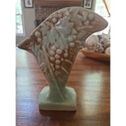 Vintage McCoy Pottery “Grapes & Leaves” Ceramic Fan Vase