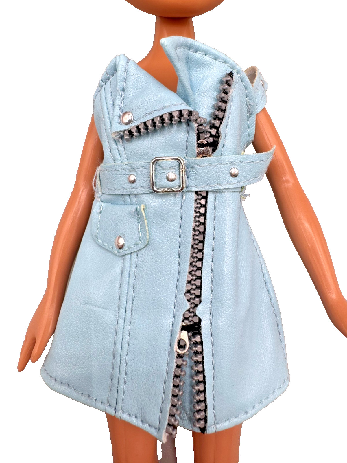 BRATZ DOLL LOT MGA CLOTHING BLUE LEATHER DRESS