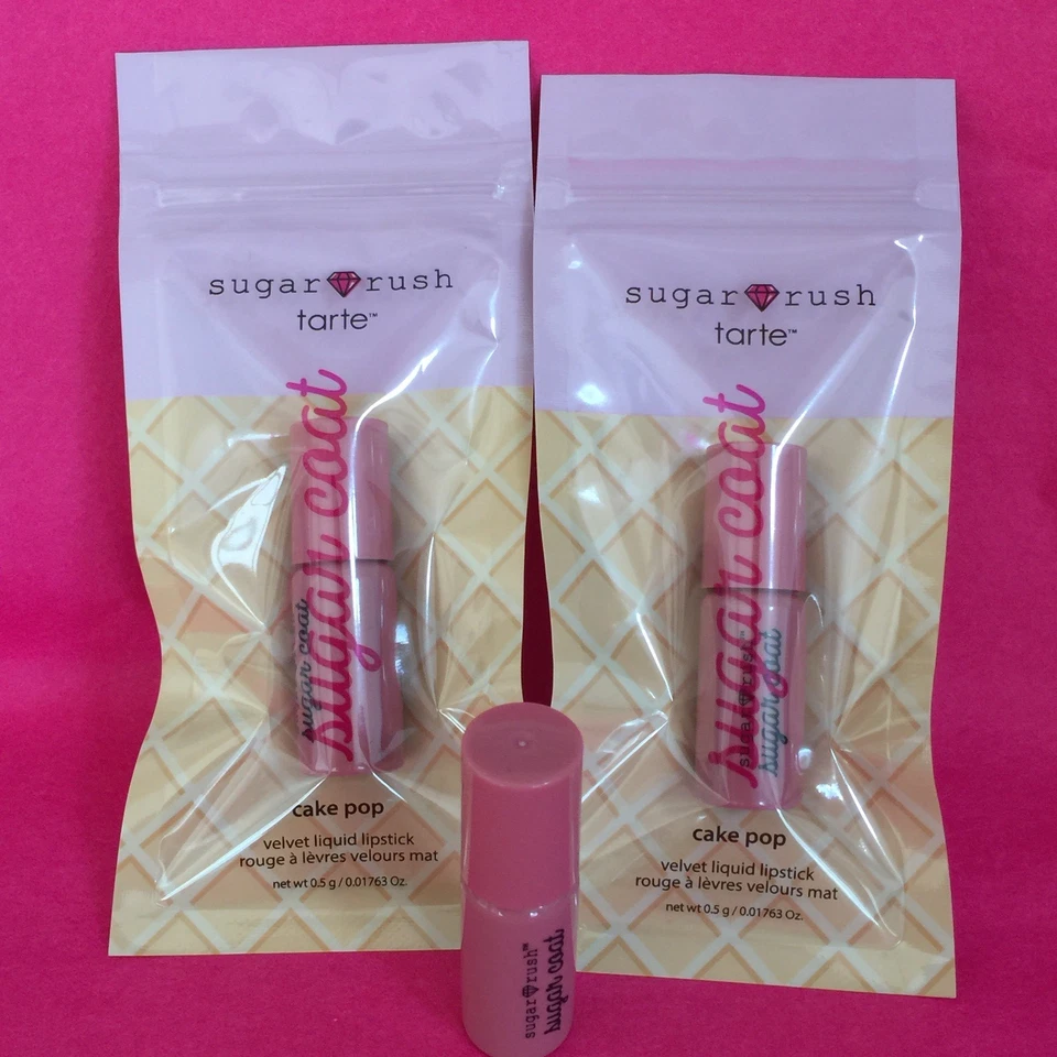 Lápiz labial líquido Tarte Sugar Rush Cake Pop .017 oz nuevo en bolsa. Pack de 5 viajes Foto 3 de 4