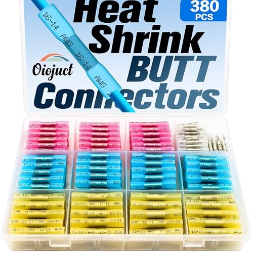 Heat Shrink Butt Connectors Kit - Waterproof Electrical Terminals Splice 380