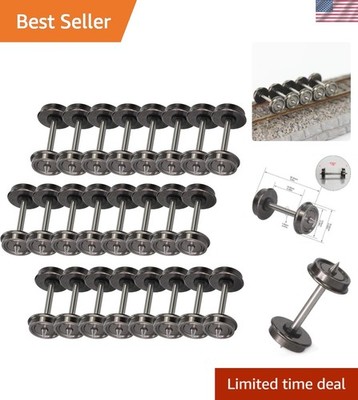24pcs Metal Wheels for HO Scale 1:87 Model Trains - Durable Design