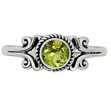 Natural Peridot 925 Sterling Silver Ring s.6 Jewelry R-1358