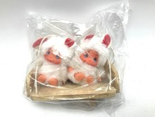 VINTAGE # MONCHICHI MONCICCI ' MISSE NYAMY Twin Mini weiß mit Holzschaukel #QV
