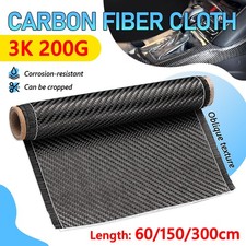 40''-118'' Real Carbon Fiber Fabric Cloth Roll 3k 200gsm 2x2 Twill Weave Black