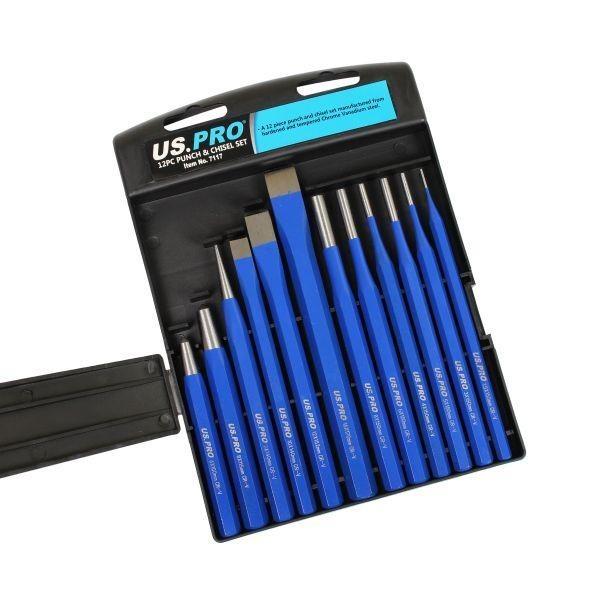 US PRO 12pc Punch & Chisel Set