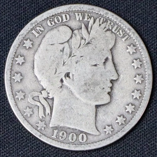1900 Barber Half Dollar | 90% Silver | VG Circulated | Original US Coin