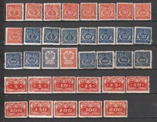 Poland (1919-35) - Postage Due & Official stamps MH VF (see text for listing)
