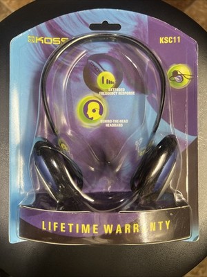 Vintage KOSS HEADPHONES KSC11 New Sealed Behind The Headband Lightweight HTF