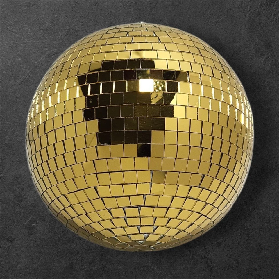 8” Gold Mirror Glass Disco Ball DJ Dance Home Party Club Stage Decor Sparkly - Image 3 of 4