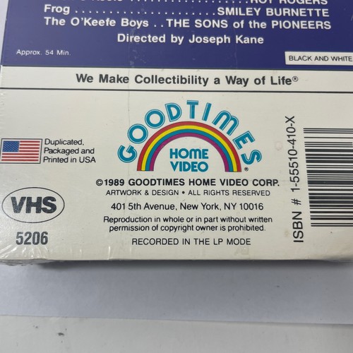 Roy Rogers & Gene Autry The Old Corral SEALED VHS Video Tape NEW NOS - Picture 4 of 5