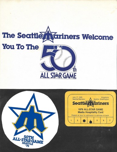 1979 ALL STAR GAME Group of 5 Welcoming Items MARINERS  PRESS PASS STICKER DECAL - Picture 1 of 2